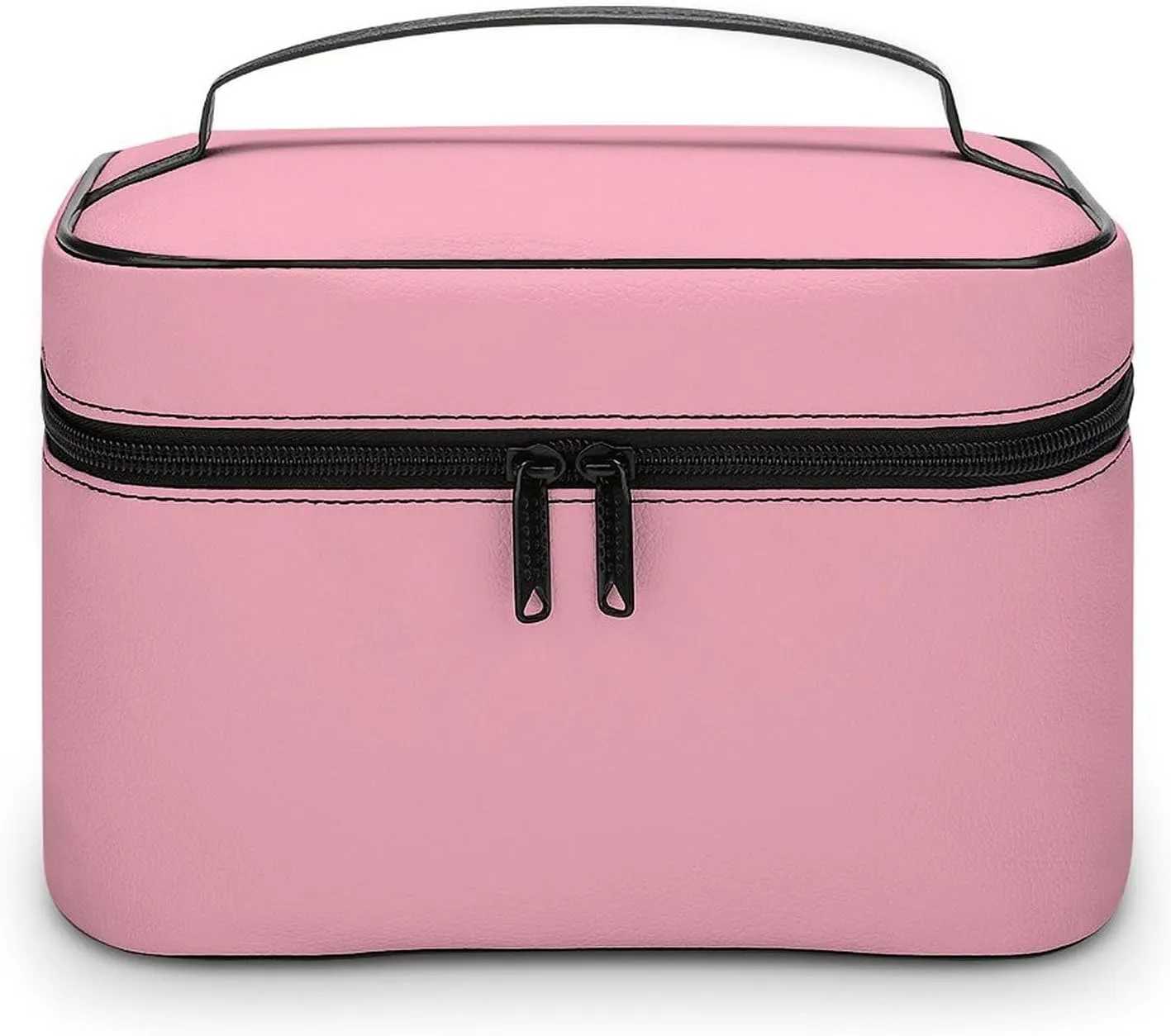 Large Makeup Bag, Solid Cherry Blossom Pink Cosmetic Bag for Women Girls, Portable Toiletry Bag, Travel Make Up Organizer Bag