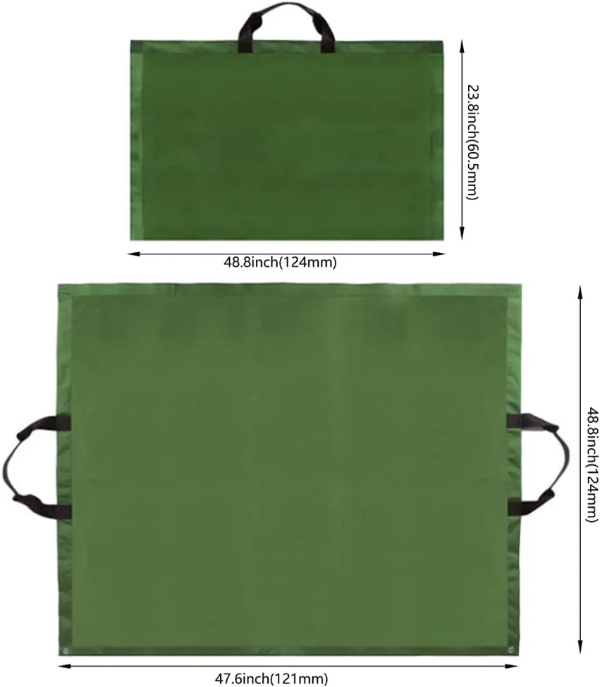 Leaf Bag for Collecting Leaves Reusable Garden Yard Waterproof 2 IN 1 Leaf Tarp Waste Bags Trash Canvas Heavy Duty Storage Lawn Container Collapsible with Handles for Collecting Leaves