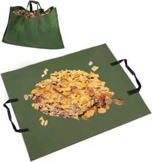 Leaf Bag for Collecting Leaves Reusable Garden Yard Waterproof 2 IN 1 Waste Bags Leaf Tarp Trash Canvas Heavy Duty Storage Lawn Container Collapsible with Handles for Collecting Leaves