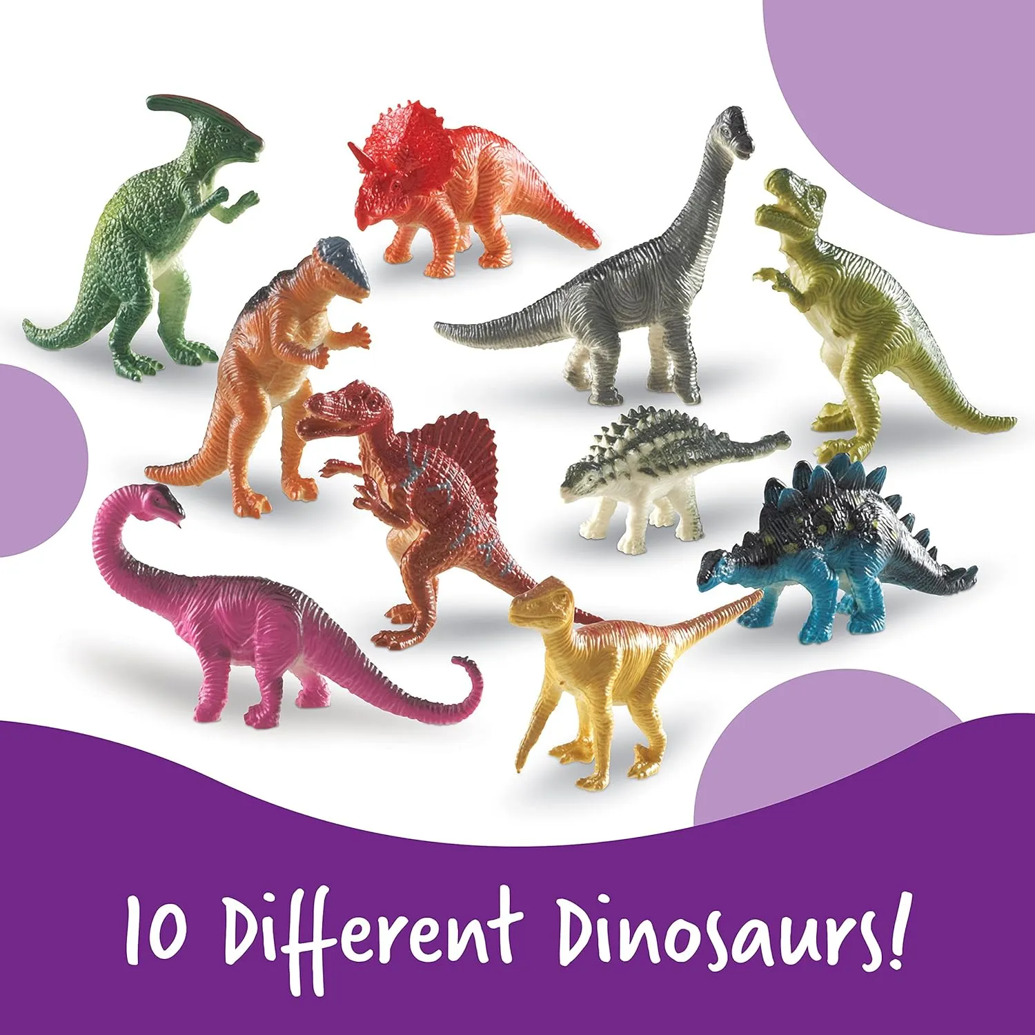 Learning Resources Dinosaur Counters, Set of 60 Colored Dinosaurs, Fine Motor Toy, Ages 3 , multi-color