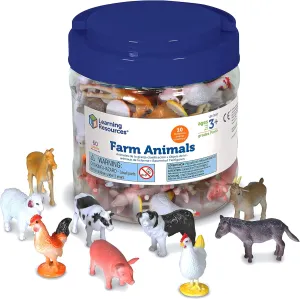 Learning Resources Farm Animal Counters - 60 Pieces, Ages 3  Toddler Learning Toys, Farm Animals Toys, Develops Counting and Matching Skills