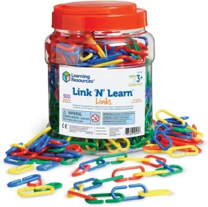 Learning Resources Link 'N' Learn Links - 500 Pieces, Ages 3 , Preschool Learning Supplies, Toddler Learning Toys, Back to School Supplies,Teacher Supplies