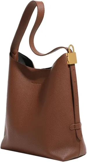 Leather Hobo bag for Women Vegan Leather Bucket Bag Shoulder bag Slouchy Hobo Purses and Handbags Trendy Fall Purse
