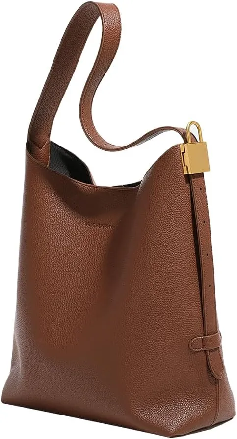 Leather Hobo bag for Women Vegan Leather Bucket Bag Shoulder bag Slouchy Hobo Purses and Handbags Trendy Fall Purse