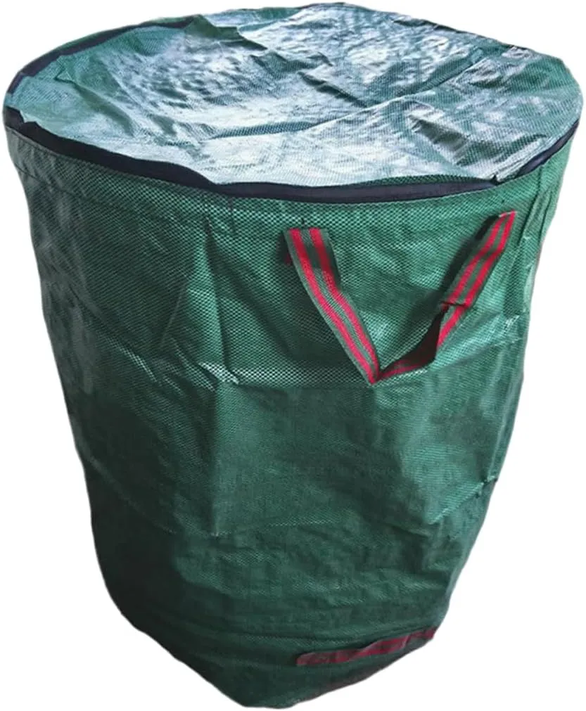 Leaves Grass Bin 2 Handles Large Capacity Garden Bag Waterproof for Yard Waste Home Storage