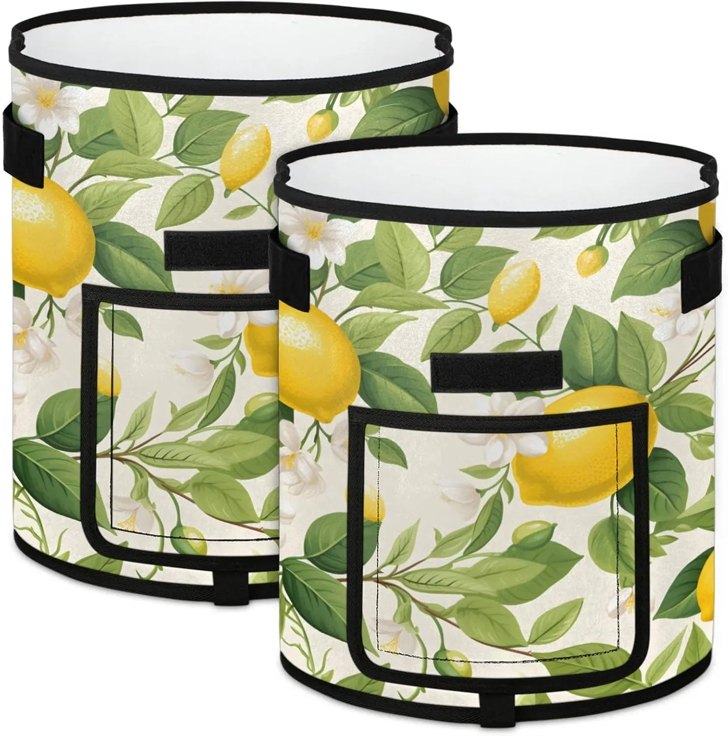 Lemons Plants Grow Bags 7 Gallon Thickened Nonwoven Plant Pot Flowers Vegetable Fruit Plant Grow Bag with Handle Garden Plant Bag Outdoor 2 Pack