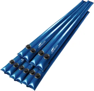 LIBERECOO Water Bags for Pool Cover Inground, Extra Durable 0.4 mm PVC 27 Gauge, 10 Feet Dual Chamber Pool Water Bag, Weights for Swimming Pool Winterizing Kit (12 x 120 Inch 5 Pack Water Tubes)