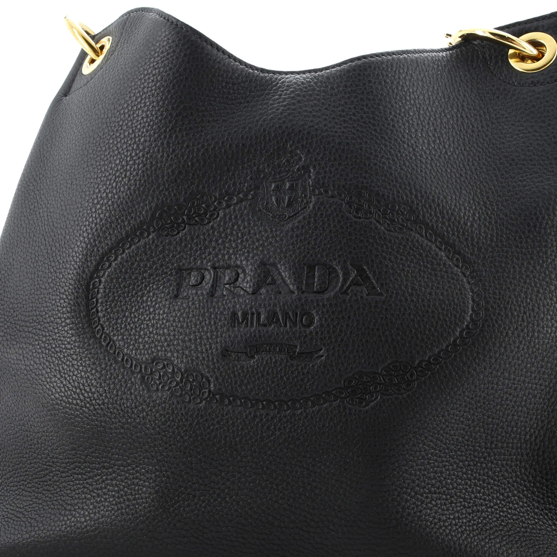 Logo Hobo Embossed Vitello Daino Large