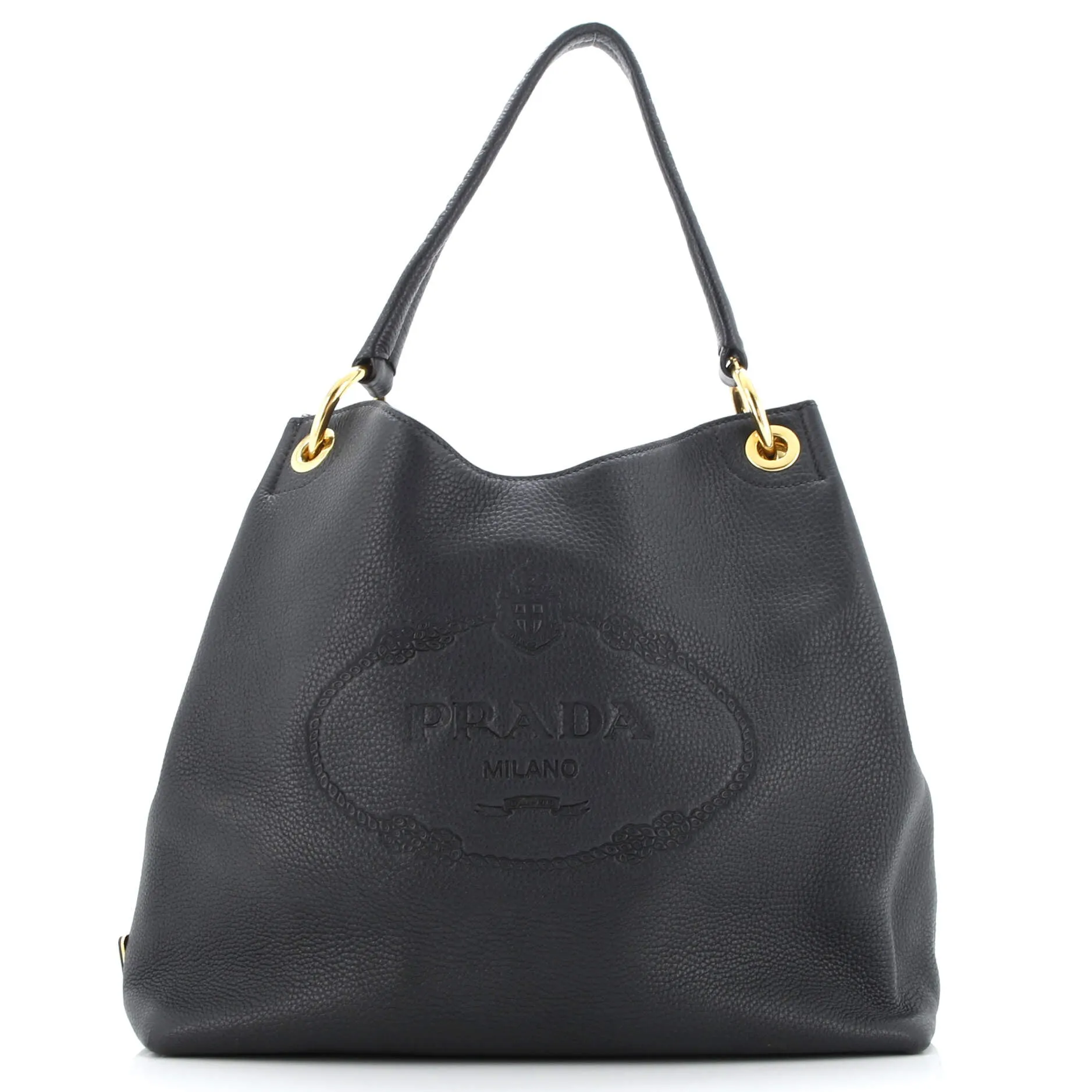 Logo Hobo Embossed Vitello Daino Large