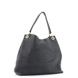 Logo Hobo Embossed Vitello Daino Large