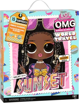 L.O.L. Surprise! World Travel Sunset Fashion Doll with 15 Surprises Including Outfit, Travel Accessories and Reusable Playset – Great Gift for Girls Ages 4 