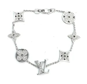 LOUIS VUITTON 18K White Gold 1.40ctw Diamond Idylle Blossom Bracelet