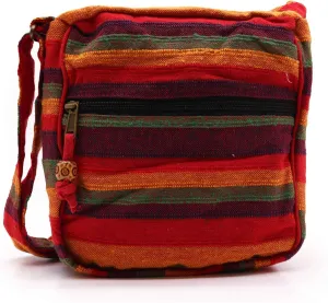 Lrg Nepal Sling Bag with Adjustable Strap in Sunset Reds - Comfortable, Organized, and Stylish Everyday Carry, Orange, Large