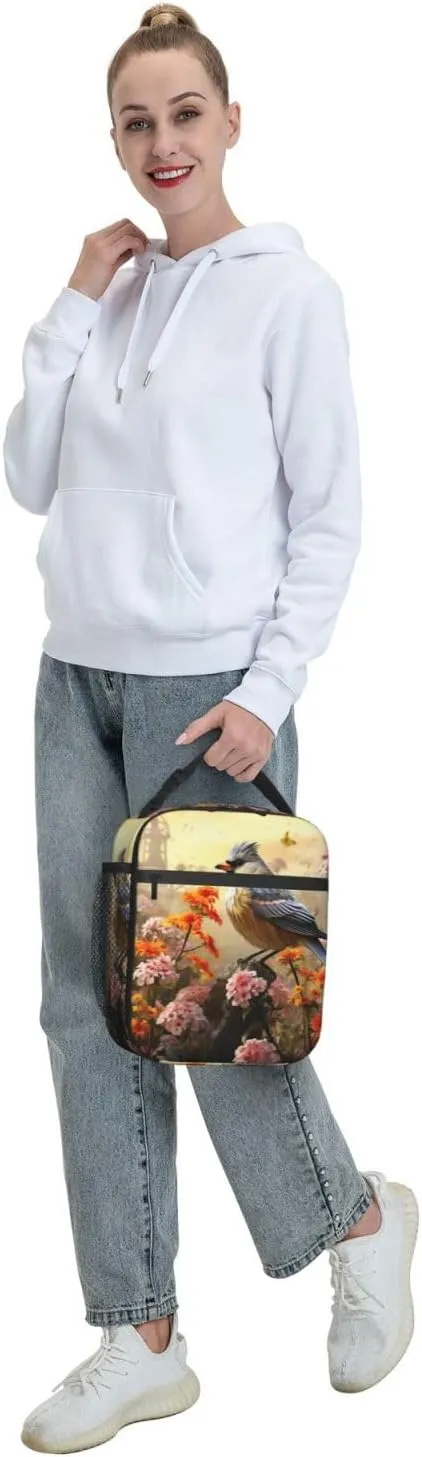 Lunch Bag Lunch Box for Women Men Insulated Lunch bag Sparrow Birds Sing Lunch Tote Bags for Work Office