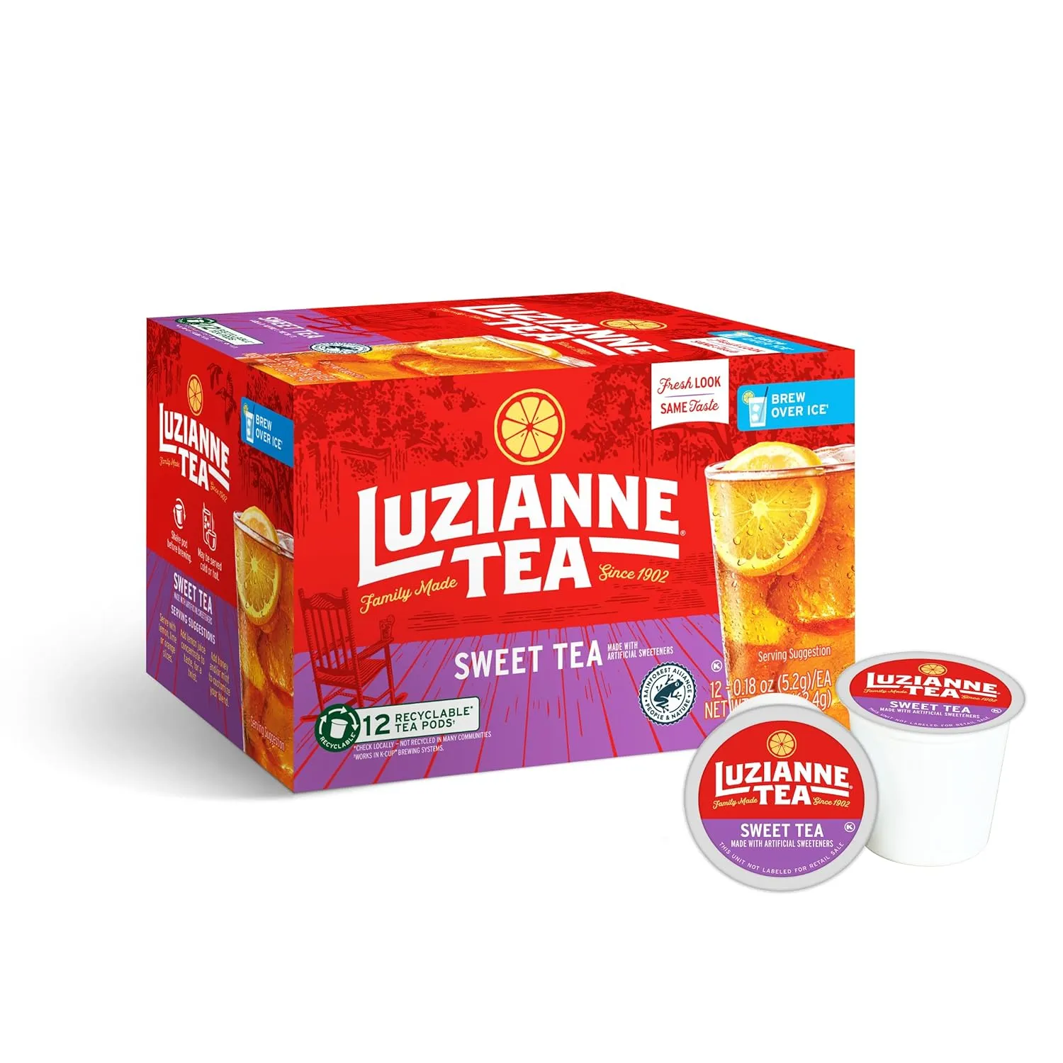 Luzianne Sweet Iced Tea Single Serve Pods, 12ct Box (Pack of 1)