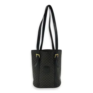 Macadam Bucket Bag Black in Coated Canvas, Gold hardware