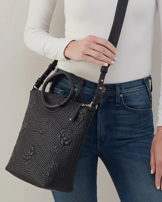 Maggie Medium Crossbody Black Quilted Bag