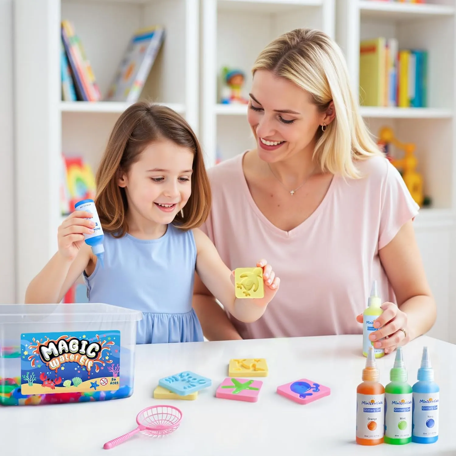 Magic Water Elf Toy Kit - Aqua Art Water Fairy Gel Kit for Kids - 10 Colors Magic Gel Water Pets - DIY Squishy Maker Set - Make Your Own Squishies Toy Crafts Party Favor for Boys & Girls Ages 6-12