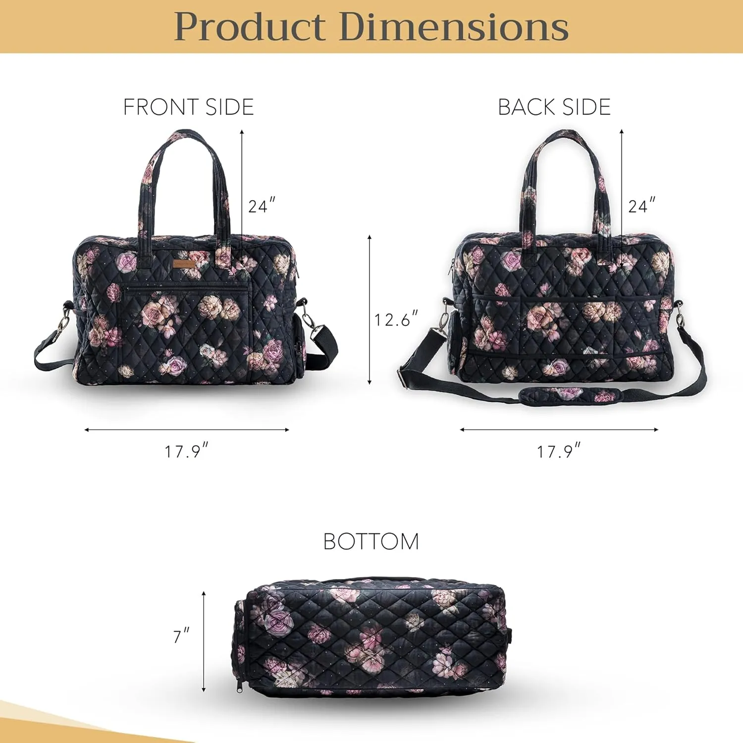 Maison d' Hermine 100% Cotton Handbag | Shoulder Bag | Shoulder Bag for the Beach | Shopping | Travel | Hiking | Women with Zip Pockets