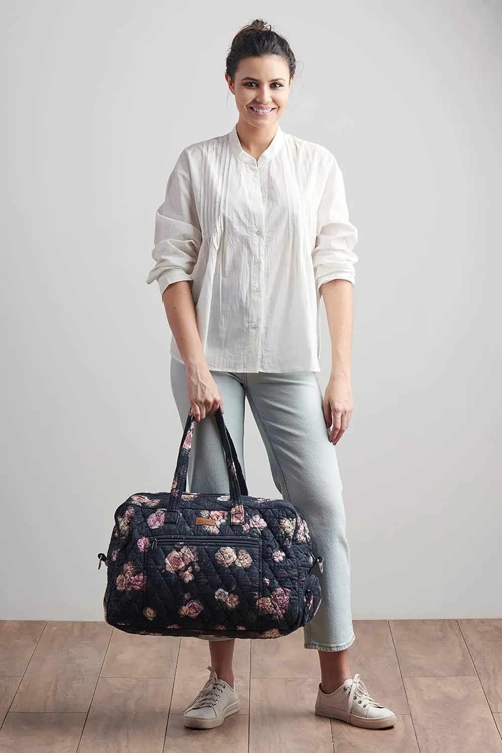 Maison d' Hermine 100% Cotton Handbag | Shoulder Bag | Shoulder Bag for the Beach | Shopping | Travel | Hiking | Women with Zip Pockets
