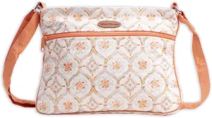 Maison d' Hermine Cross Body Bag Cotton Adjustable Shoulder Strap Hand Bag Tote purse with Zippered & Slip Pockets