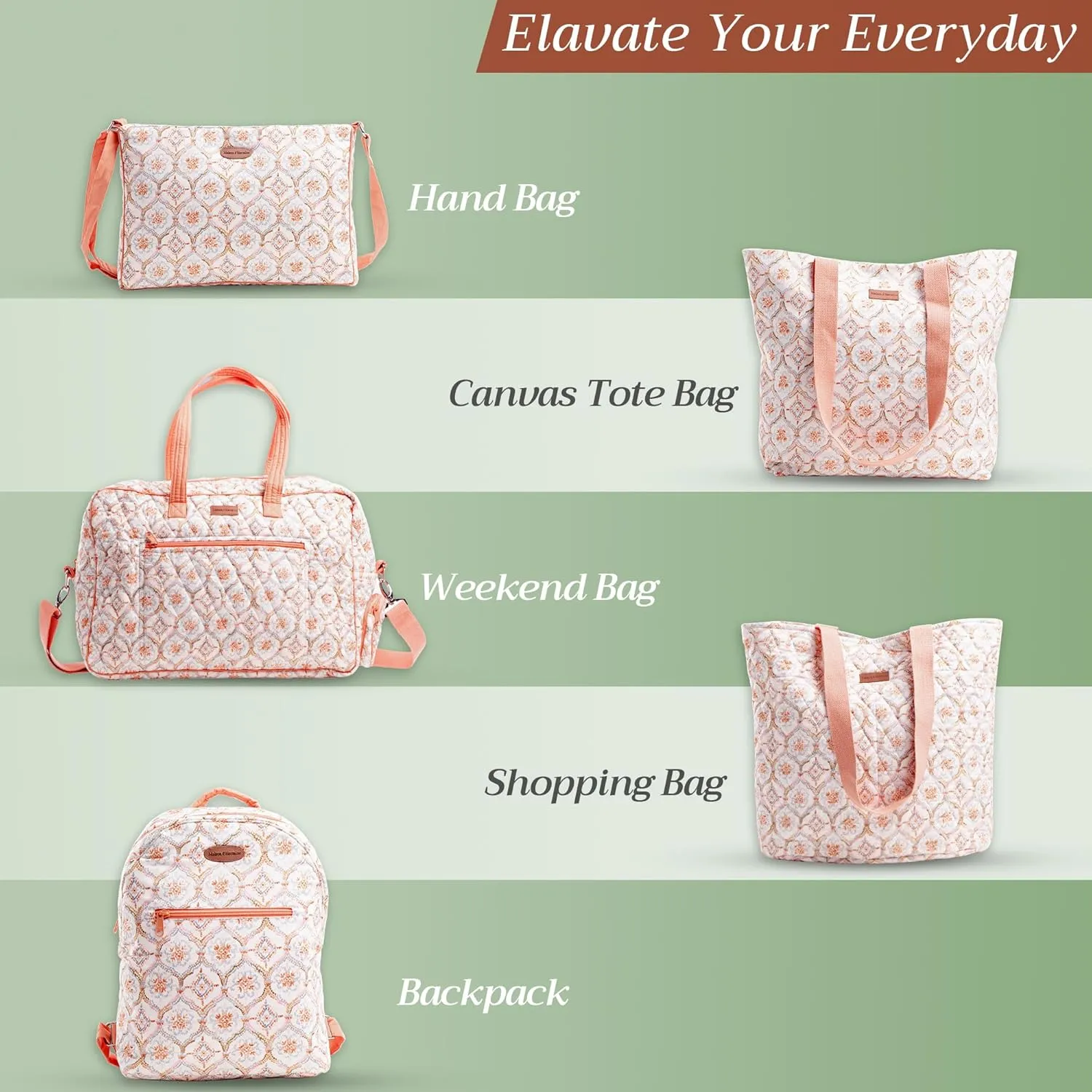 Maison d' Hermine Cross Body Bag Cotton Adjustable Shoulder Strap Hand Bag Tote purse with Zippered & Slip Pockets