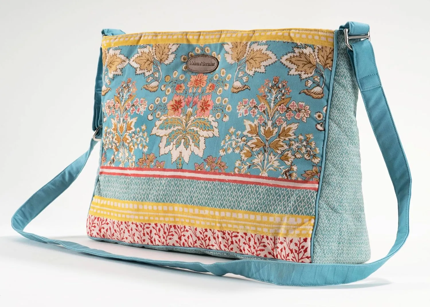 Maison d' Hermine Hand Bag Cotton Adjustable Shoulder Strap Cross Body Bag Tote purse with Zippered & Slip Pockets