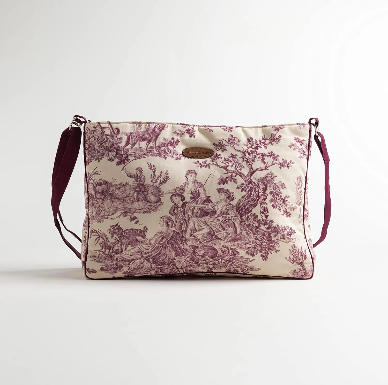 Maison d' Hermine Hand Bag Cotton Adjustable Shoulder Strap Cross Body Bag Tote purse with Zippered & Slip Pockets