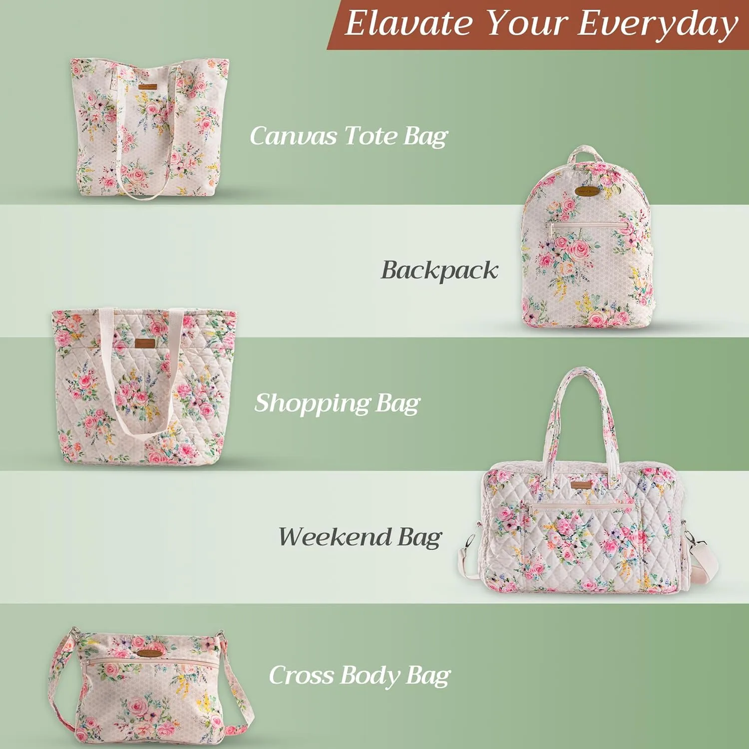 Maison d' Hermine Hand Bag Cotton Adjustable Shoulder Strap Cross Body Bag Tote purse with Zippered & Slip Pockets
