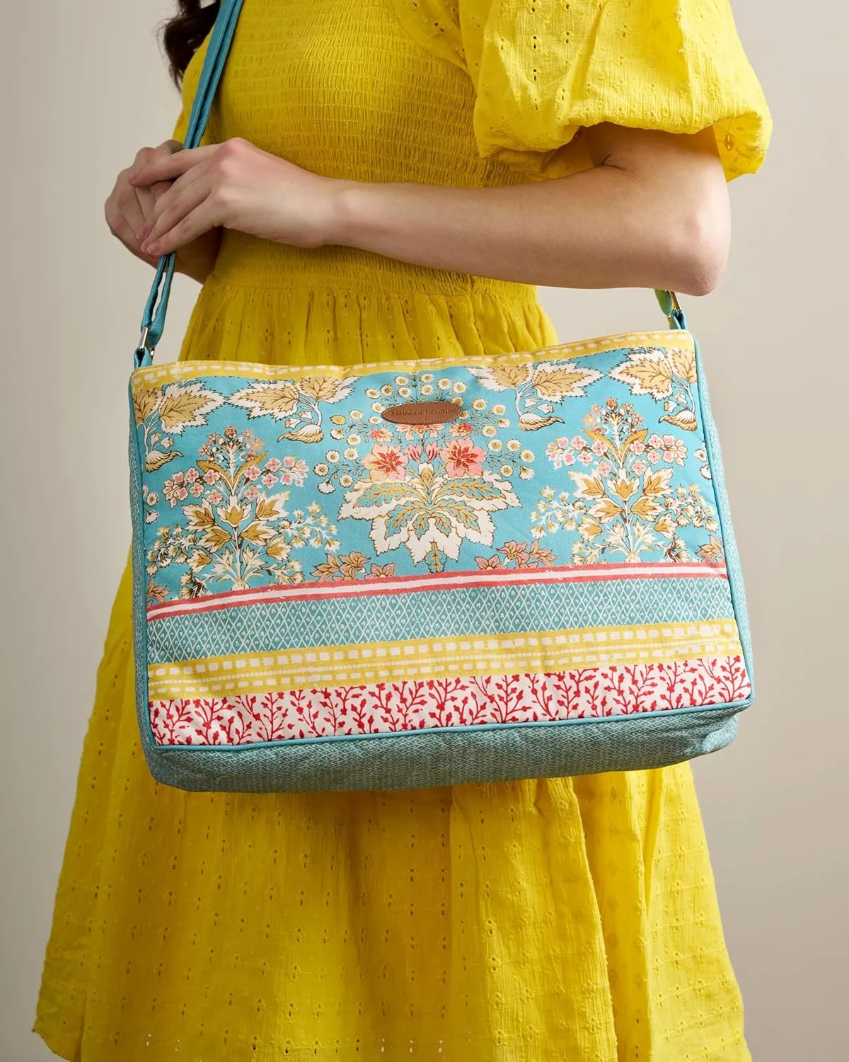 Maison d' Hermine Hand Bag Cotton Adjustable Shoulder Strap Cross Body Bag Tote purse with Zippered & Slip Pockets