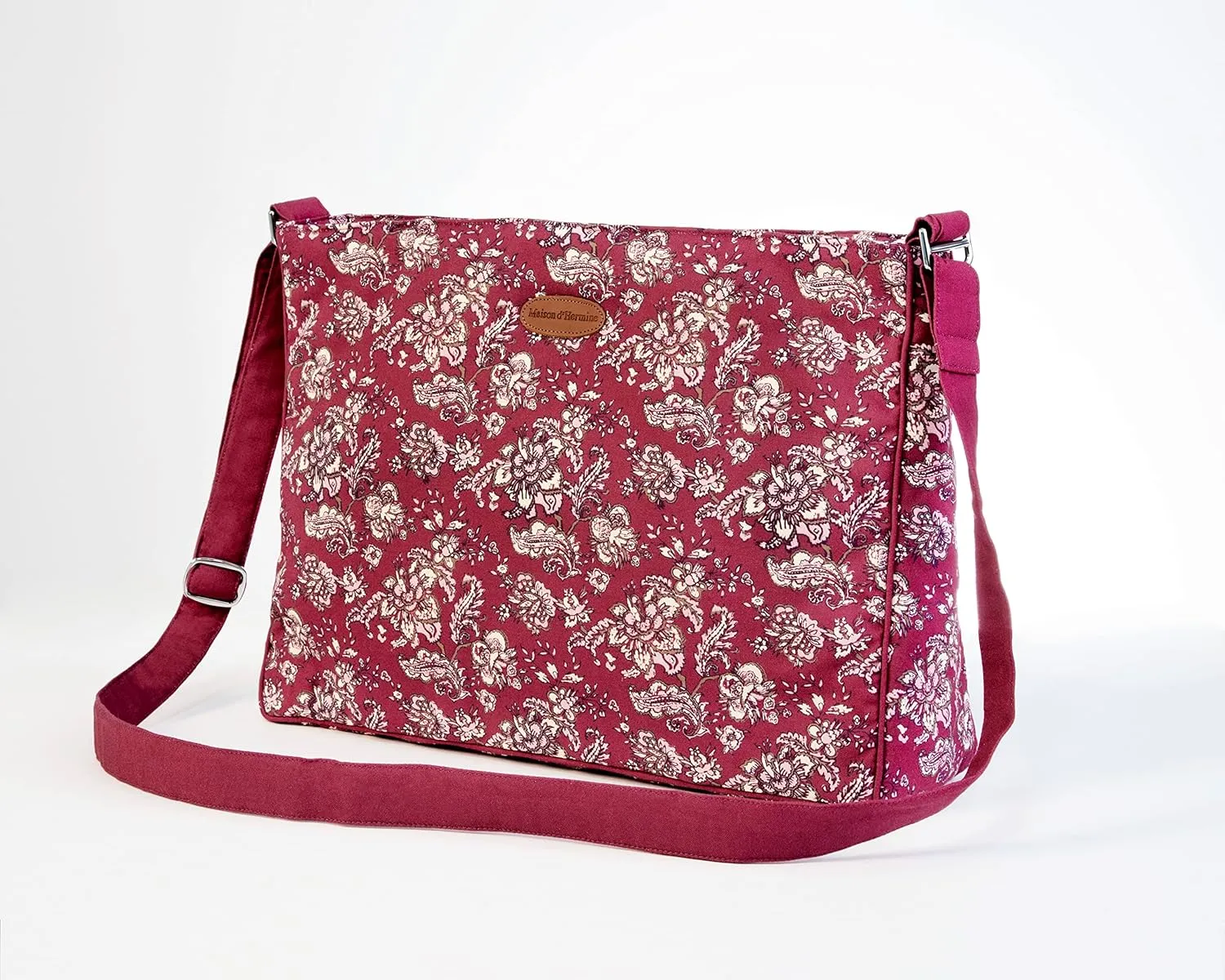 Maison d' Hermine Hand Bag Cotton Adjustable Shoulder Strap Cross Body Bag Tote purse with Zippered & Slip Pockets