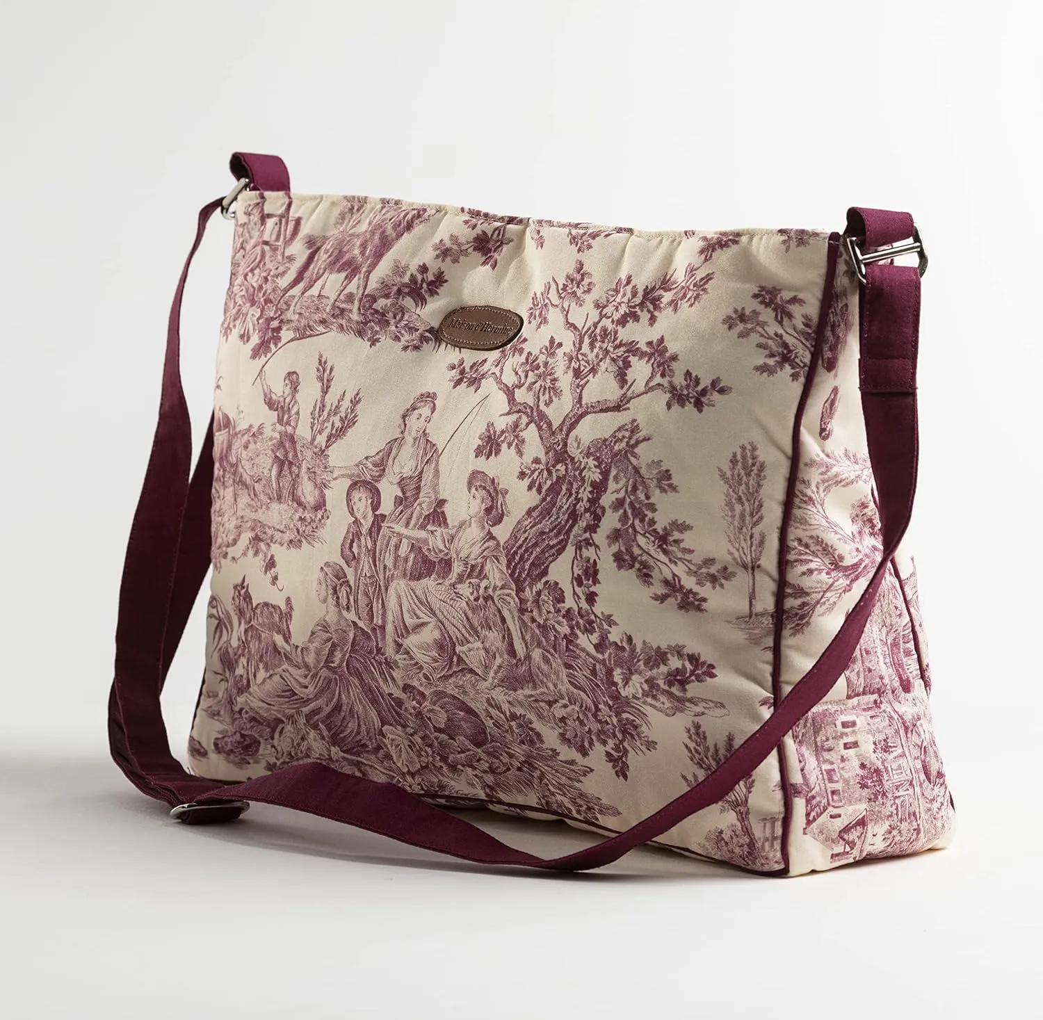 Maison d' Hermine Hand Bag Cotton Adjustable Shoulder Strap Cross Body Bag Tote purse with Zippered & Slip Pockets