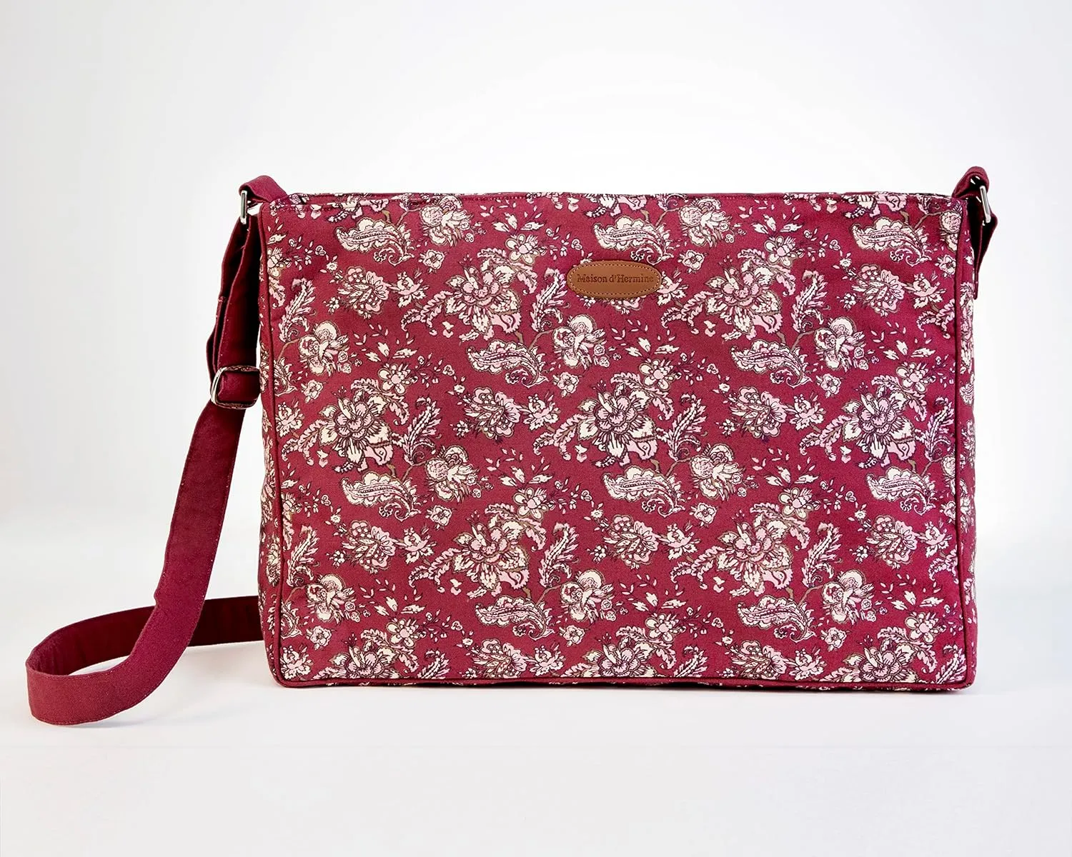 Maison d' Hermine Hand Bag Cotton Adjustable Shoulder Strap Cross Body Bag Tote purse with Zippered & Slip Pockets