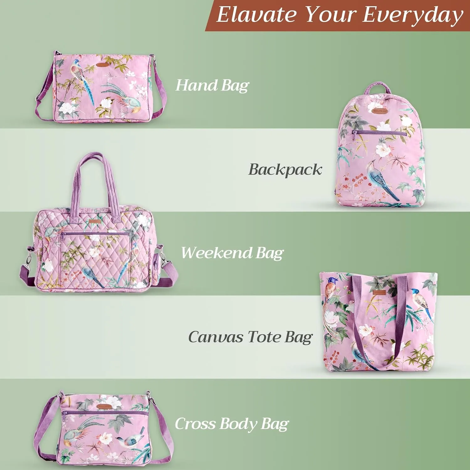 Maison d' Hermine Shopping Bag Cotton Quilted Tote Bag with Zipper Pockets & Small Pouch Grocery Bag for Work Travel Lunch