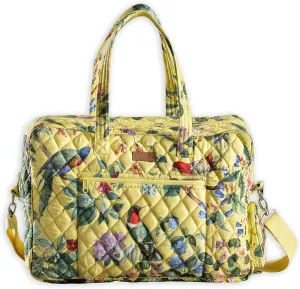 Maison d' Hermine Weekend Bag Cotton Quilted Duffel Overnight Luggage Weekender Gym Bag for Gifts Travel Men Women Business Travellers Family Trip, Eden - Yellow