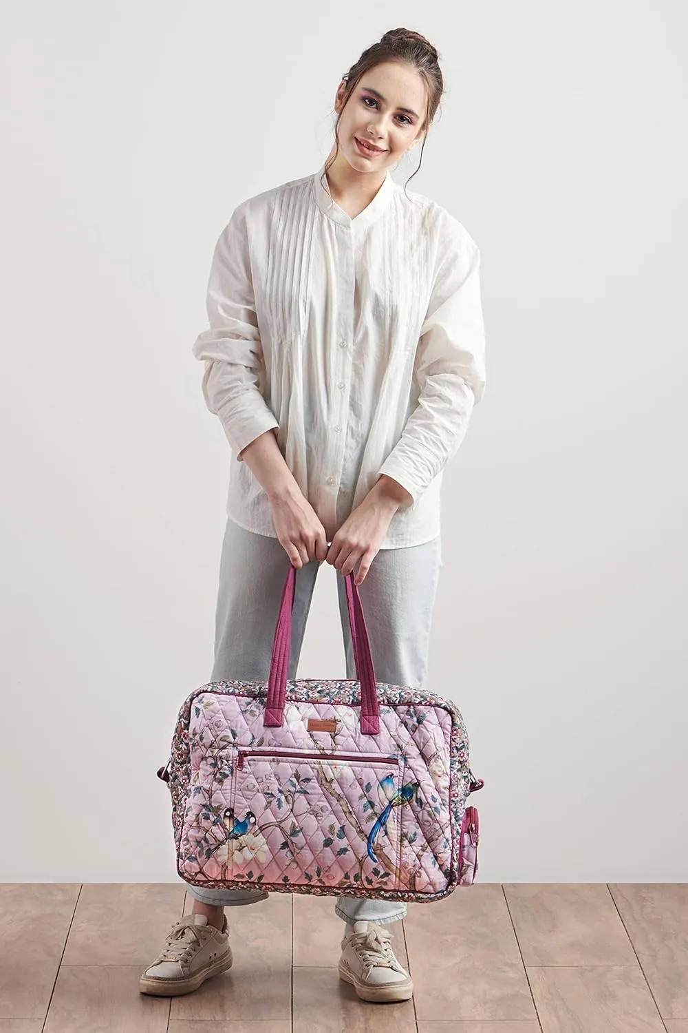 Maison d' Hermine Weekend Bag Cotton Quilted Duffel Overnight Luggage Weekender Gym Bag for Gifts Travel Men Women Business Travellers Family Trip, Osaka
