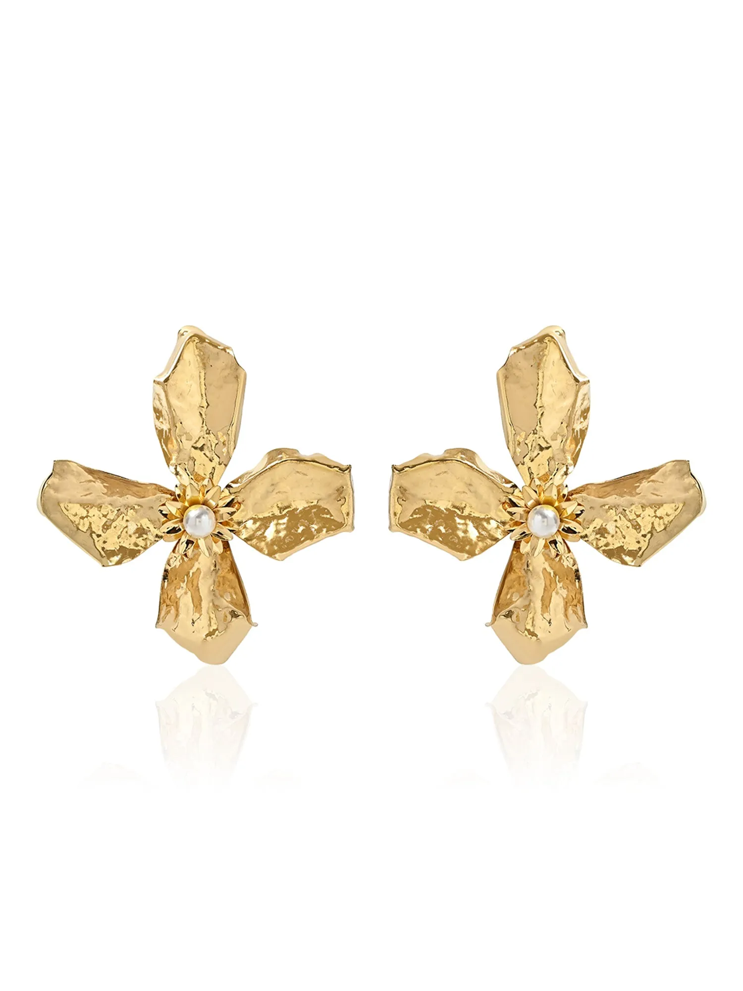 Majestic Metal Blossom Earrings