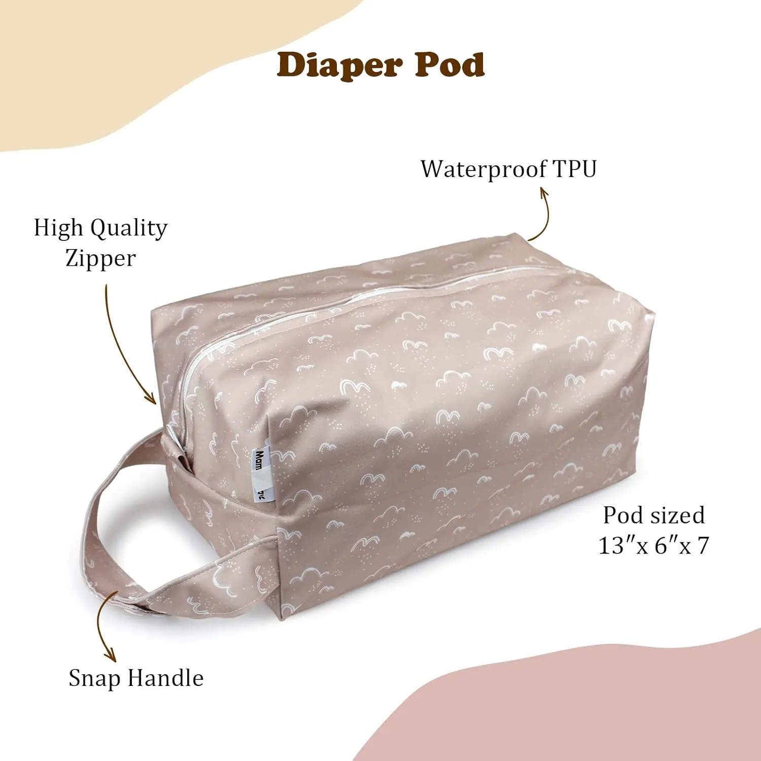 Mama Koala Waterproof Diaper Pods for Baby Items, Cloth Diapers, Swimsuits, Travel, Gym Clothes, Beach, Pump Parts, Toiletries, 2 Pack(DP-Sunset)