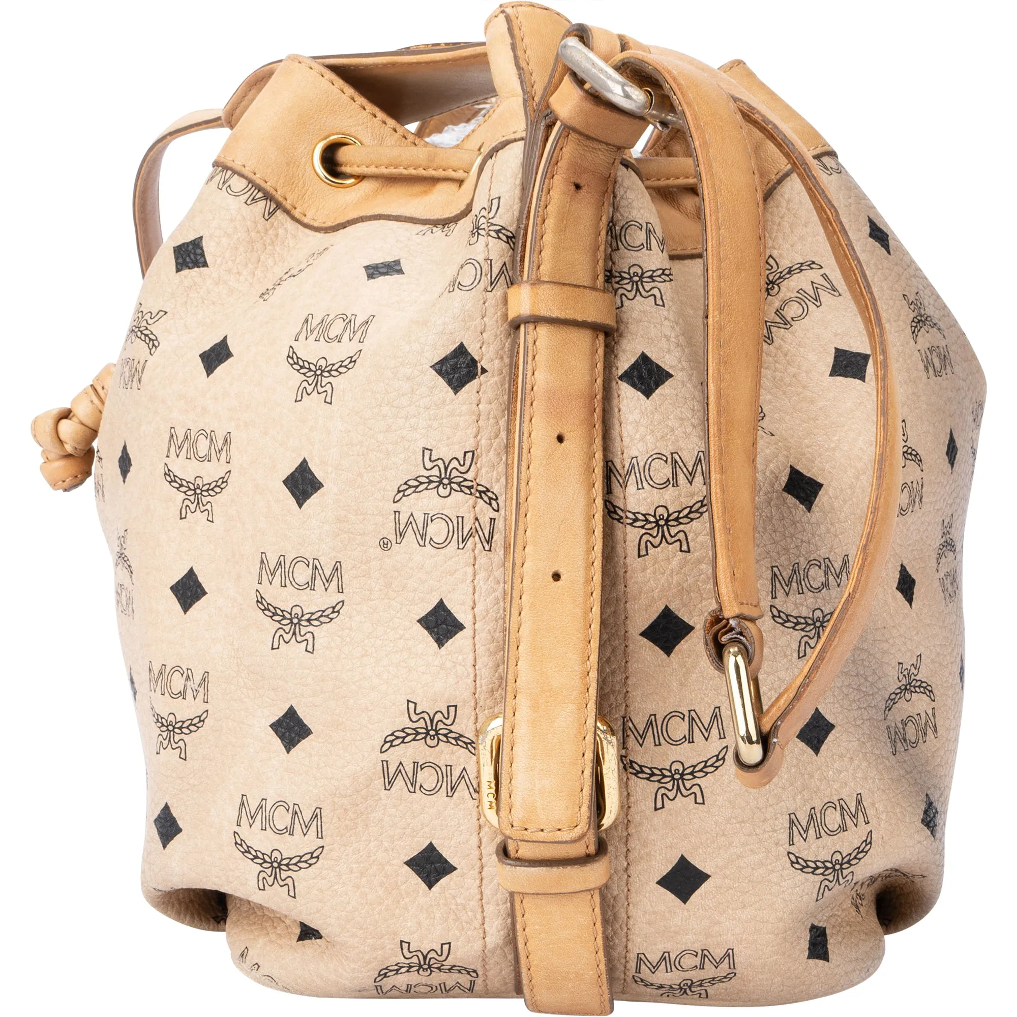 MCM Visetos Monogram Bucket Crossbody Bag
