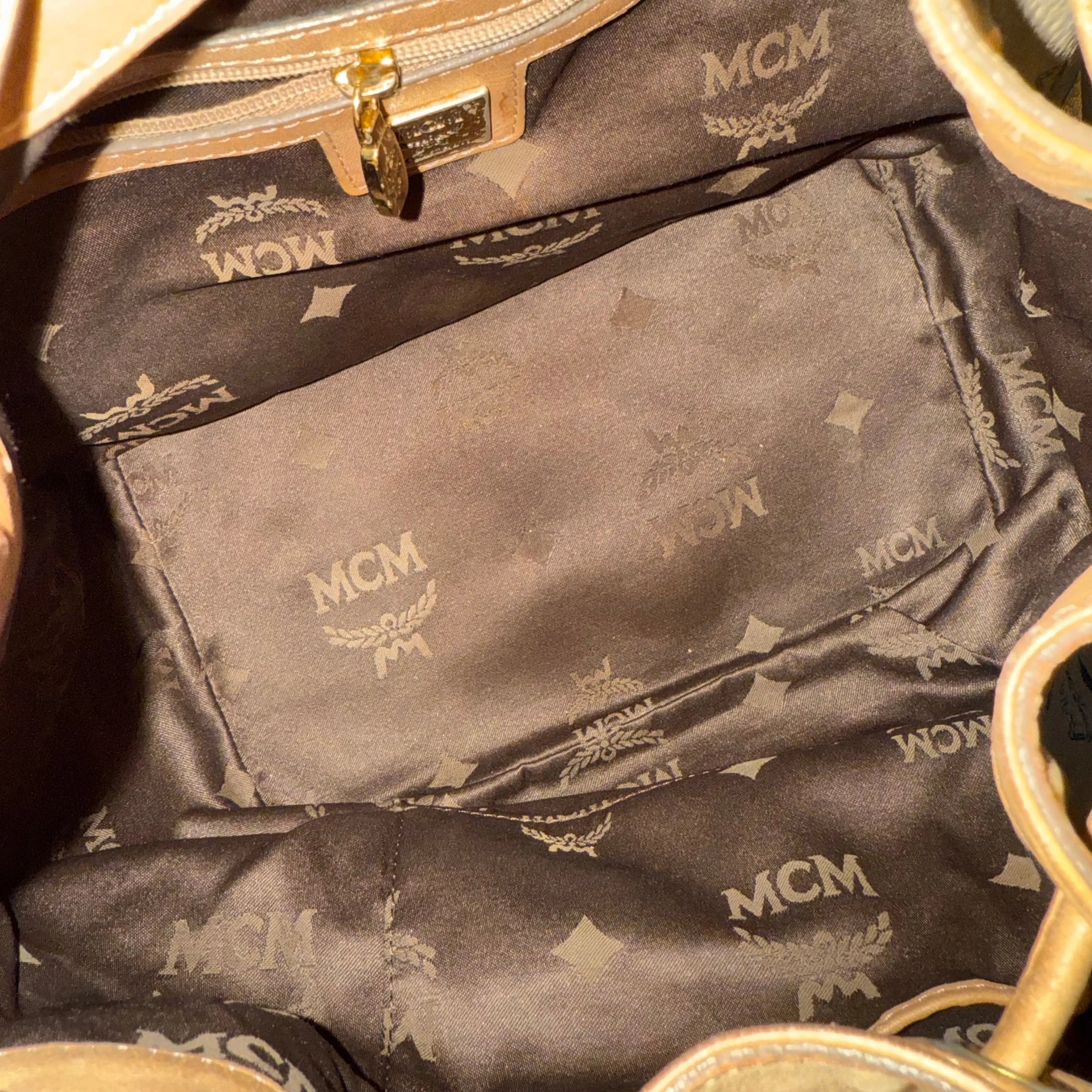 MCM Visetos Monogram Bucket Crossbody Bag