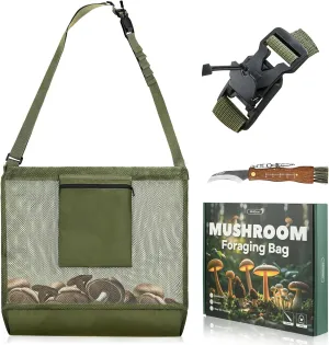 Mellbree Mushroom Foraging Kit - Morel Mushroom Knife, Hunting Bag and Gift for Lovers