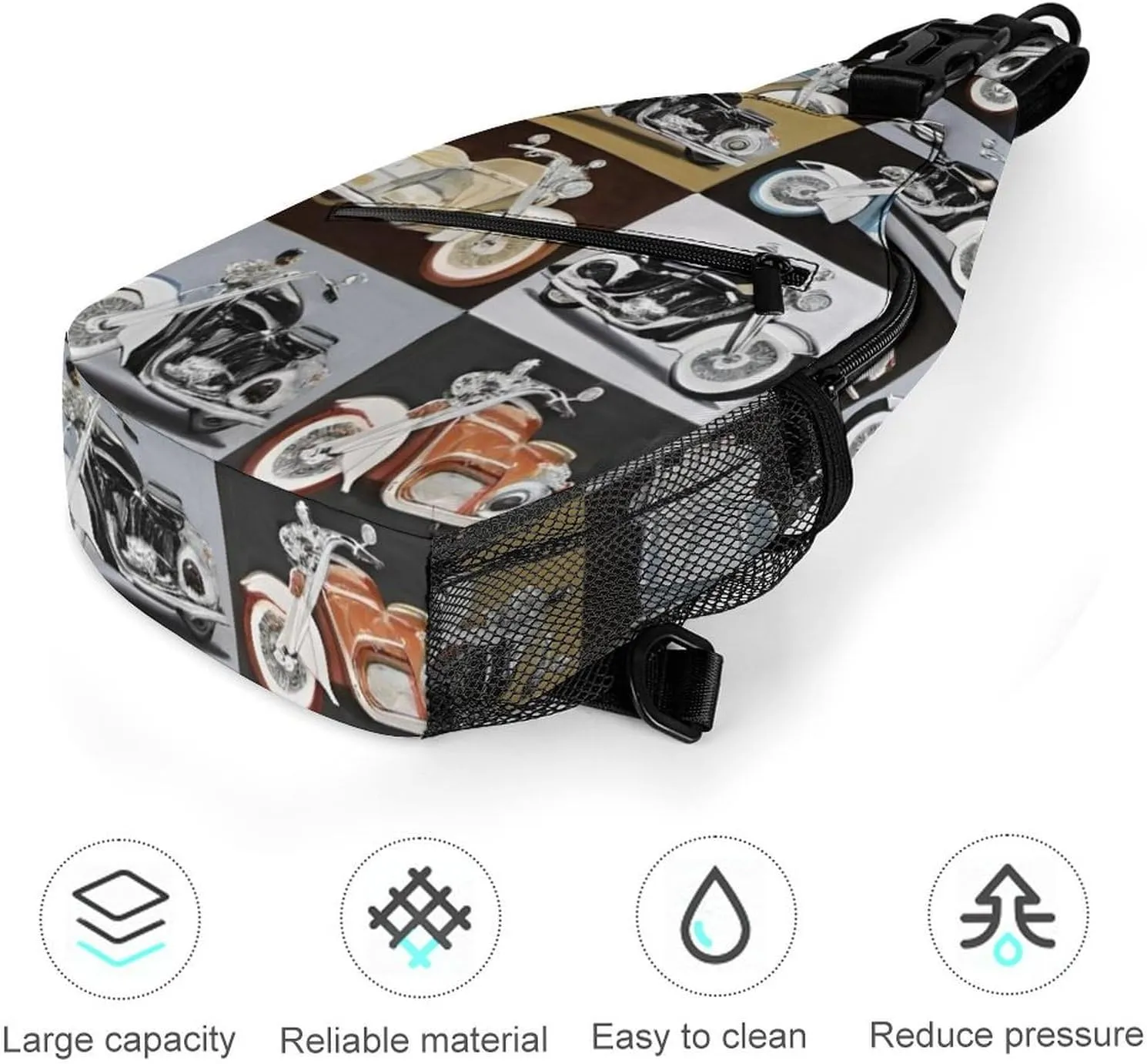 Men & Women Satchel Bookbags Travel Rucksack Daypack, Biker For Life Motorcycle Art Sling Bag Backpack Bag for Outdoor Travel Hiking - Compact Tool Backpack