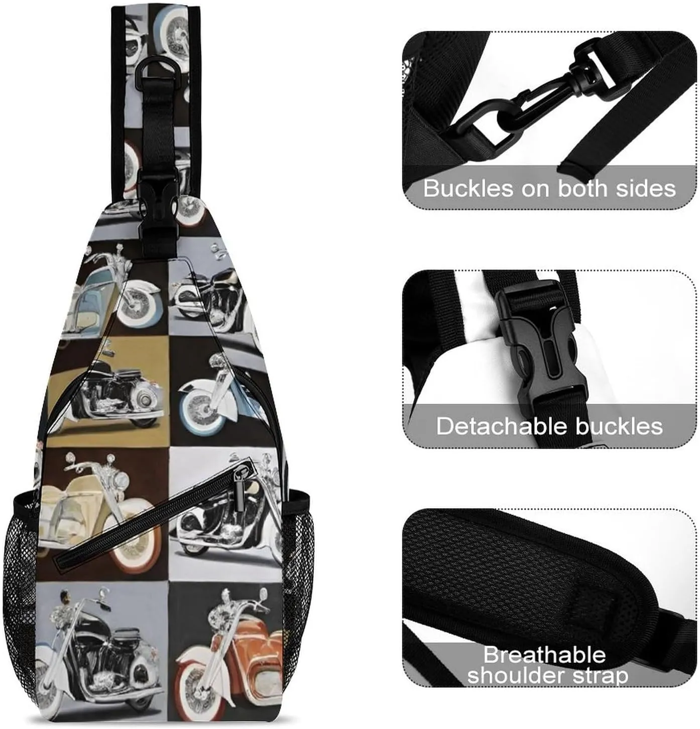 Men & Women Satchel Bookbags Travel Rucksack Daypack, Biker For Life Motorcycle Art Sling Bag Backpack Bag for Outdoor Travel Hiking - Compact Tool Backpack