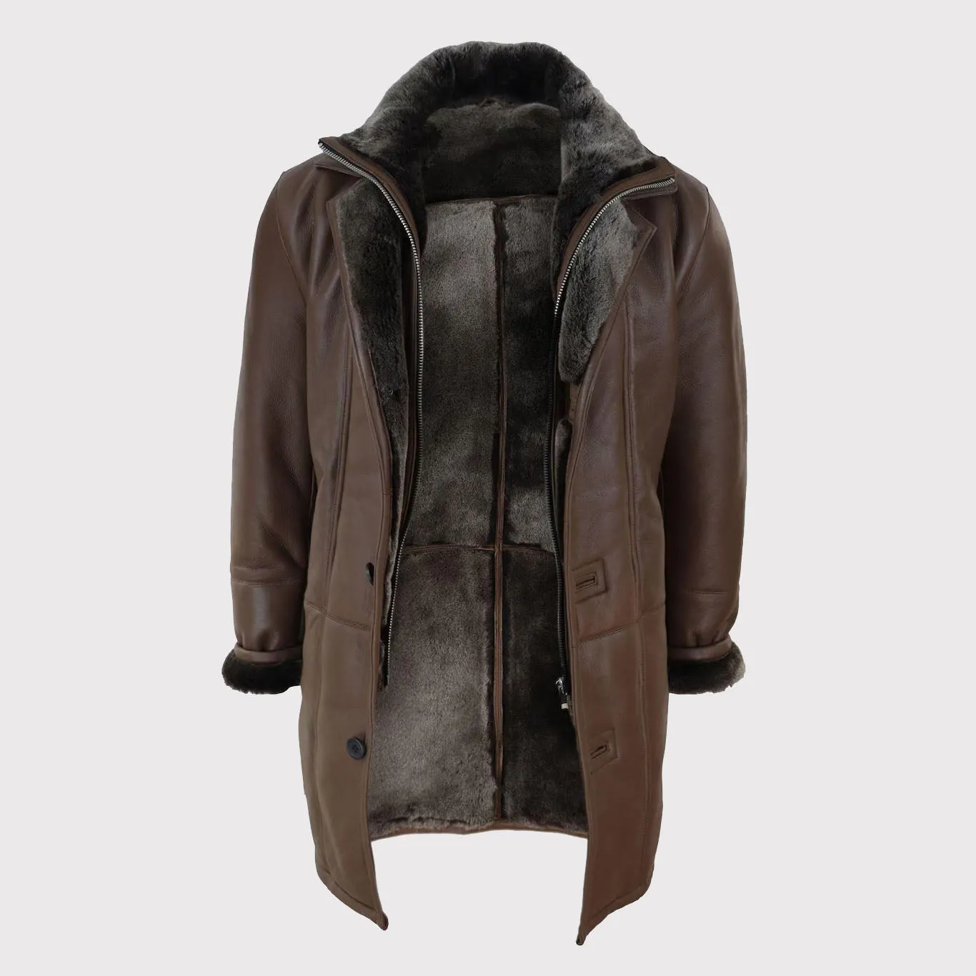 Men's 3/4 Length Sheepskin Duffle Coat