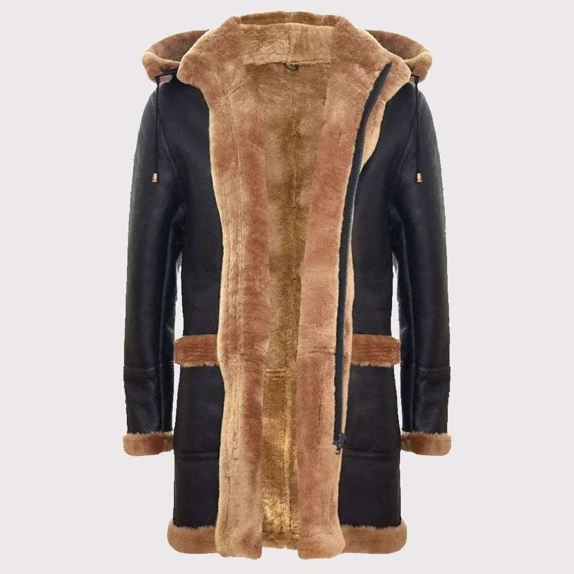 Men’s Classic Shearling Sheepskin Duffle Coat