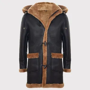 Men’s Classic Shearling Sheepskin Duffle Coat