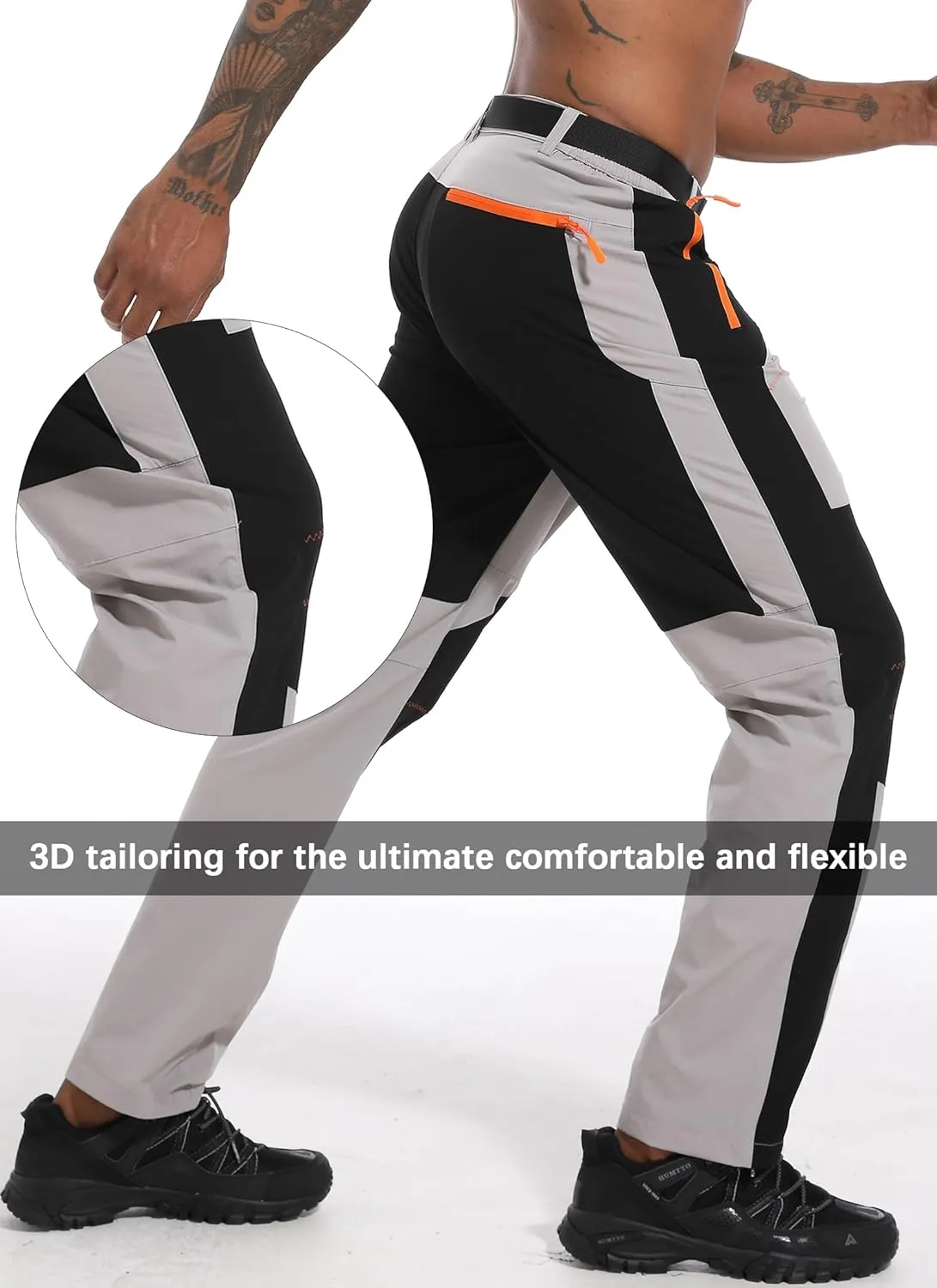 Men's Hiking Cargo Pants Outdoor Water Resistant Lightweight Quick-Dry Athletic Apparel, namely, Pants