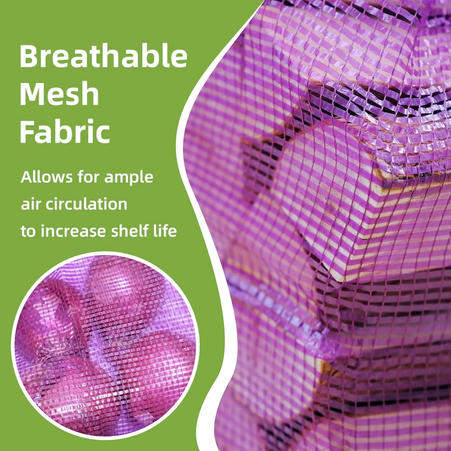 Mesh Firewood Bags 22"×24" 150 Per Pack Crawfish Sacks, Firewood Bags for Selling, Onion Bag Storage Potato Sacks Mesh Wood Bag Bulk (Pack of 150)