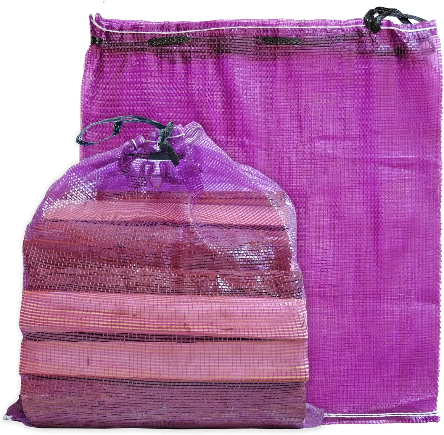 Mesh Firewood Bags 22"×24" 150 Per Pack Crawfish Sacks, Firewood Bags for Selling, Onion Bag Storage Potato Sacks Mesh Wood Bag Bulk (Pack of 150)