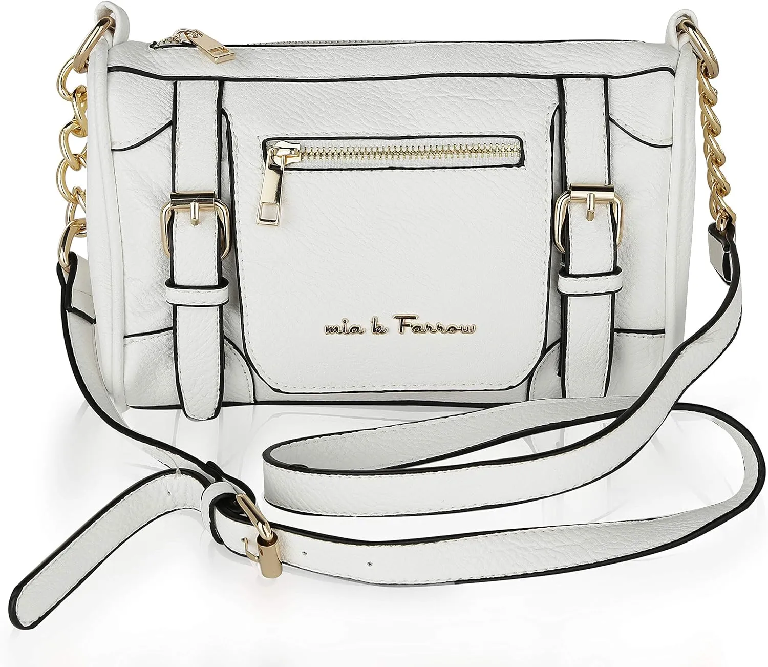 Mia K. Collection Crossbody Bags for Women - Adjustable Strap - Vegan Leather Sling Over the Shoulder Medium Messenger Purse